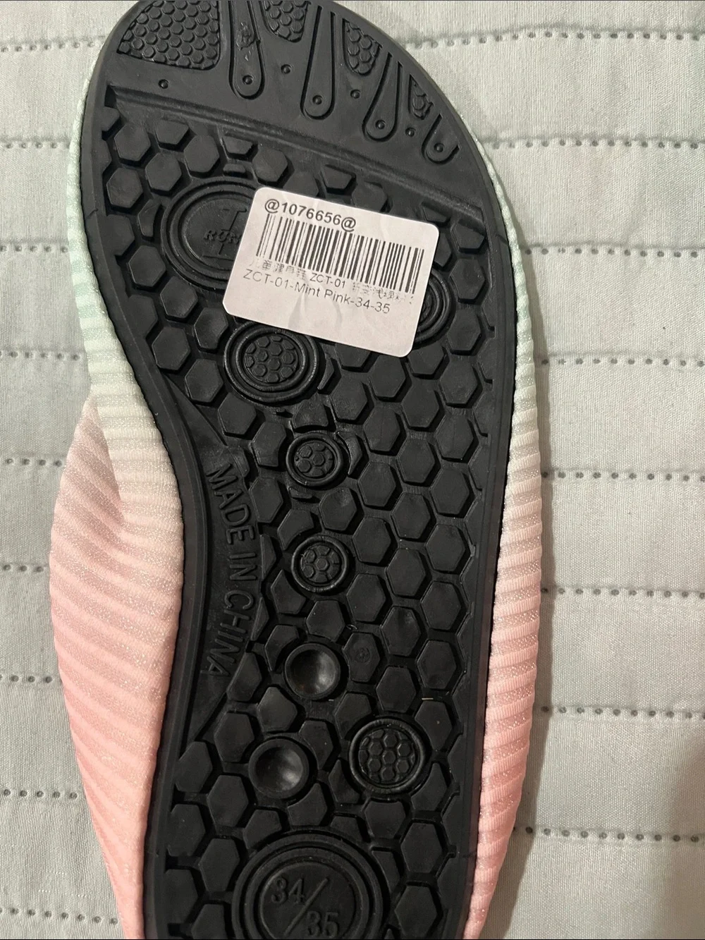 Kids Ombre Pink & Mint Water Shoes - Slip-On Swim Shoes